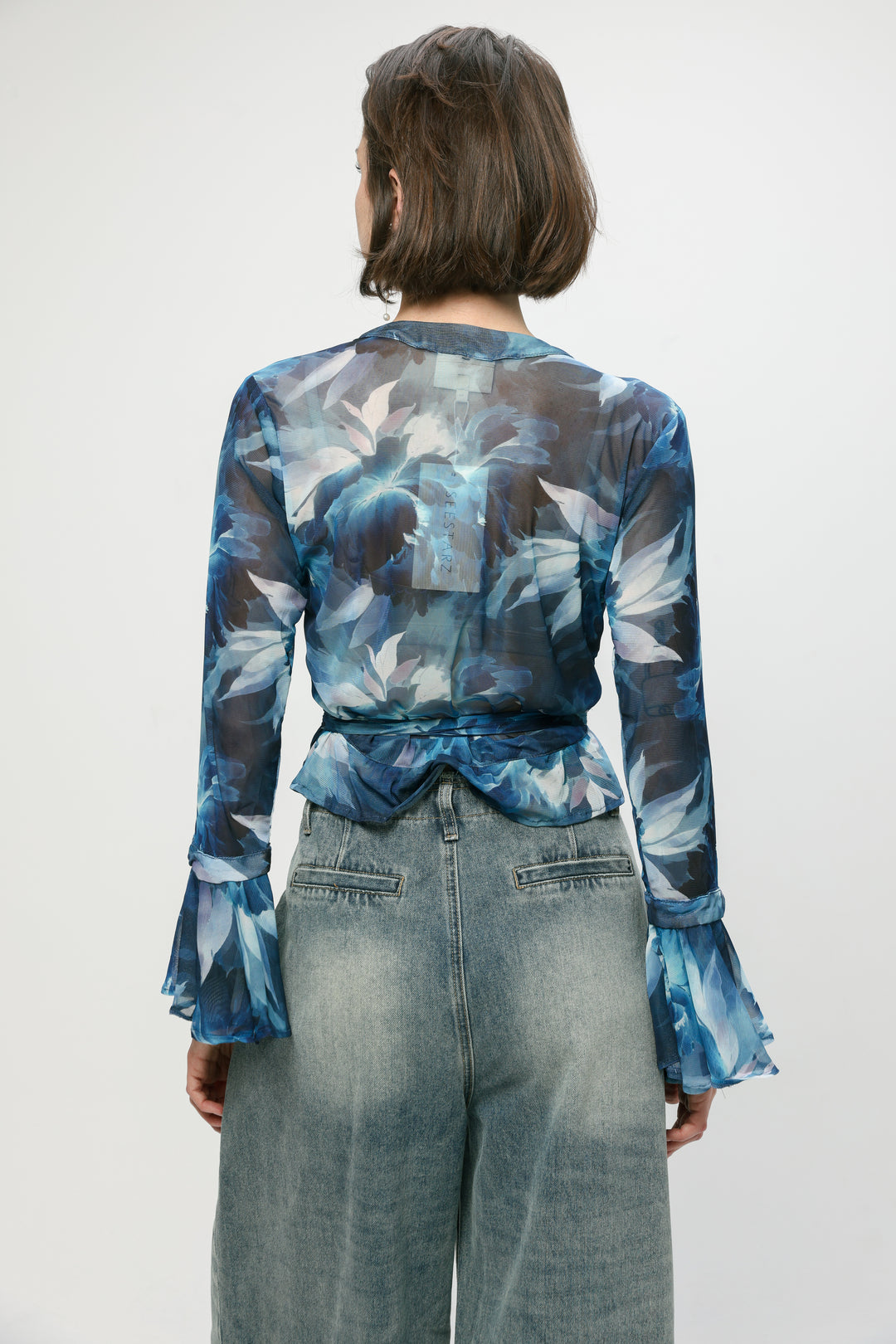 Mirage Blue Wrap Top