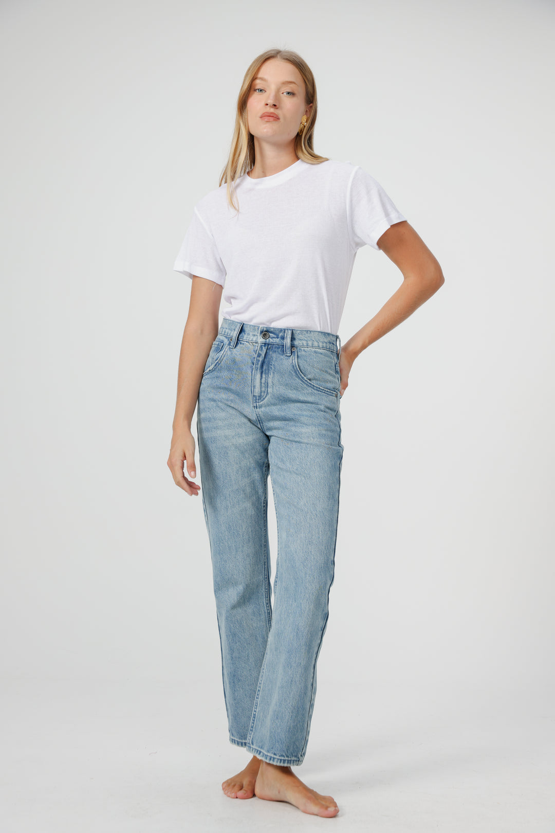 Clean02 Rib White T-Shirt