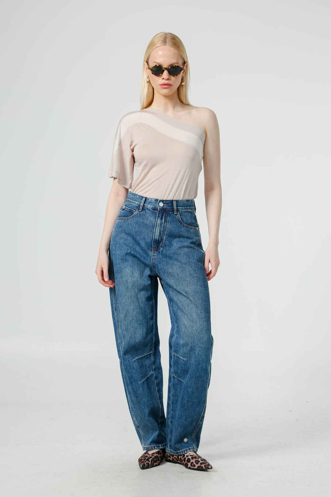 Treat Beige One Shoulder Top