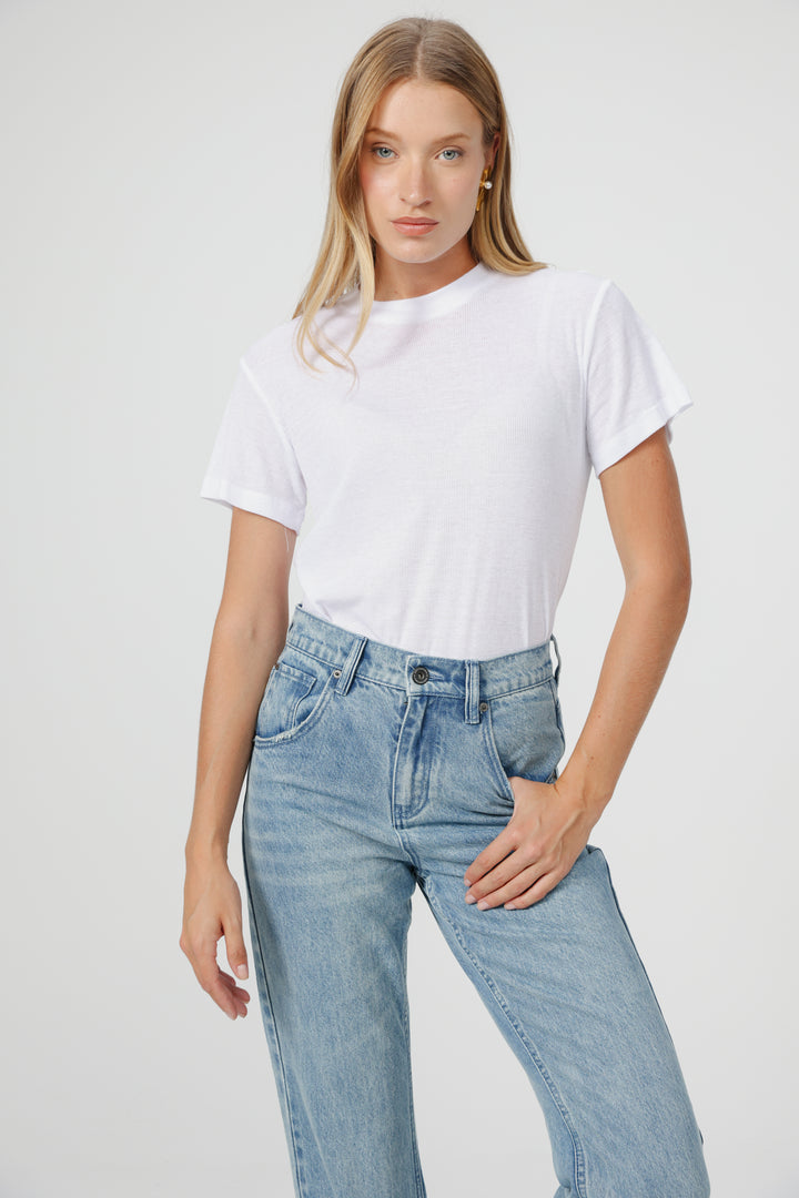 Clean02 Rib White T-Shirt