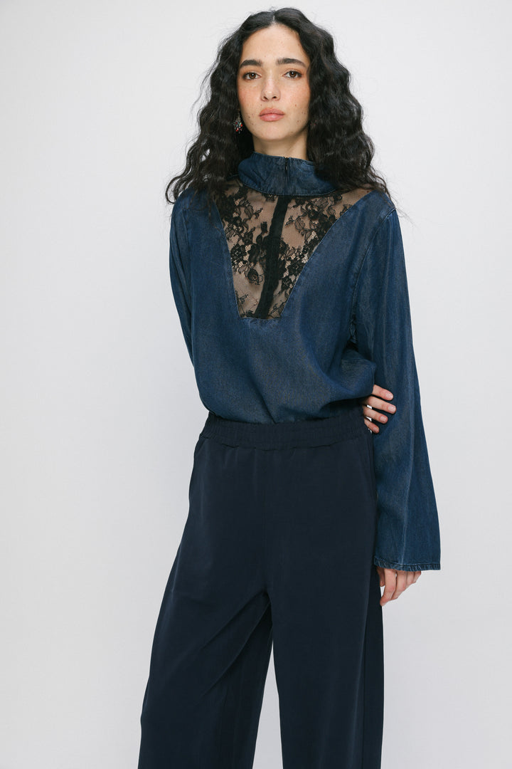 Adam Lace Dark Denim Polo