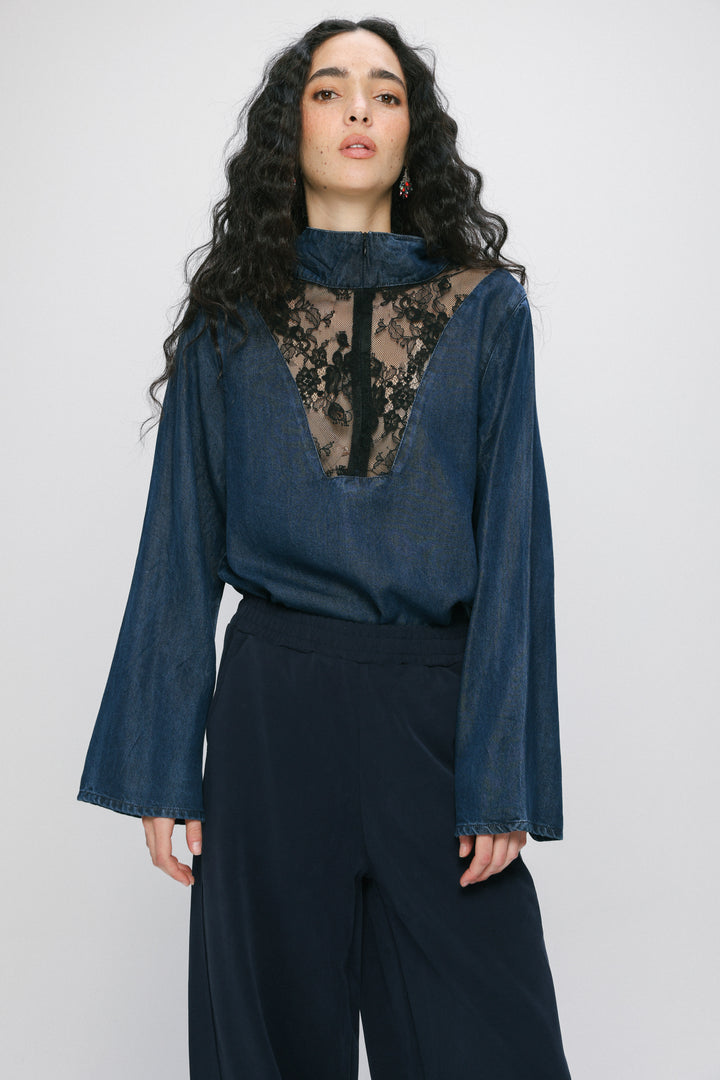 Adam Lace Dark Denim Polo