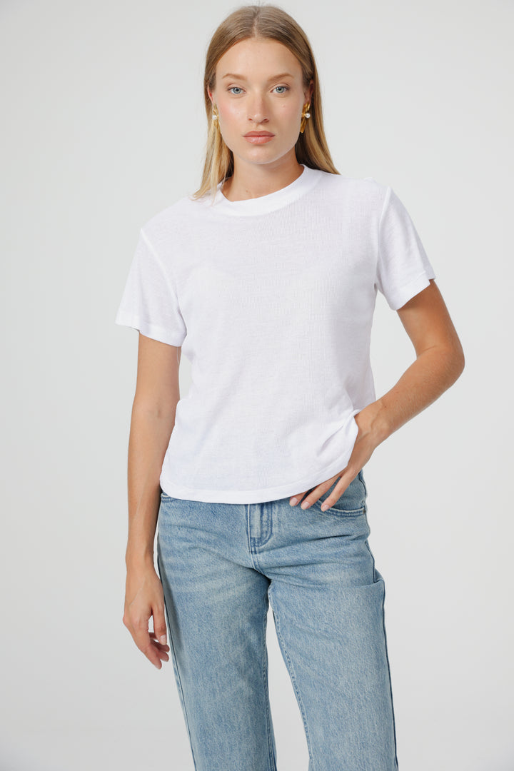 Clean02 Rib White T-Shirt