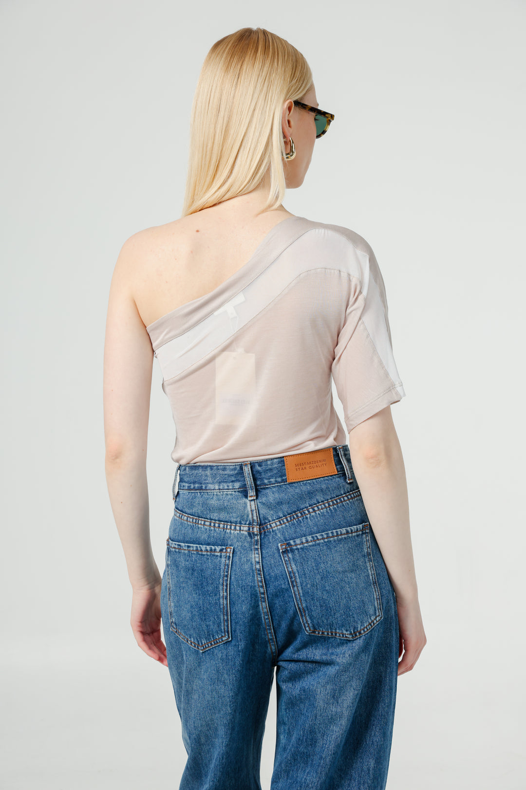 Treat Beige One Shoulder Top