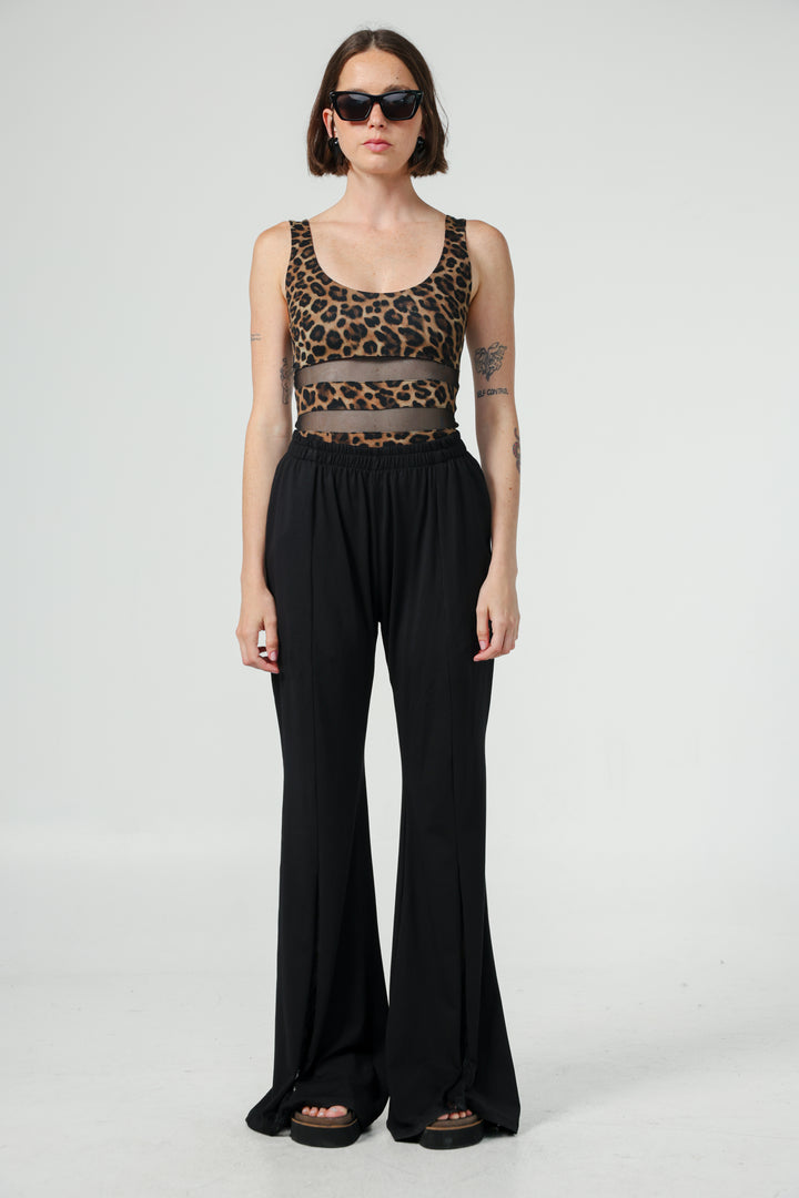 Lace Black Wide Leg Bottoms