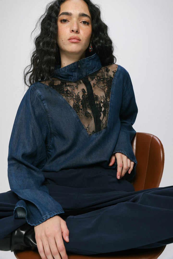 Adam Lace Dark Denim Polo