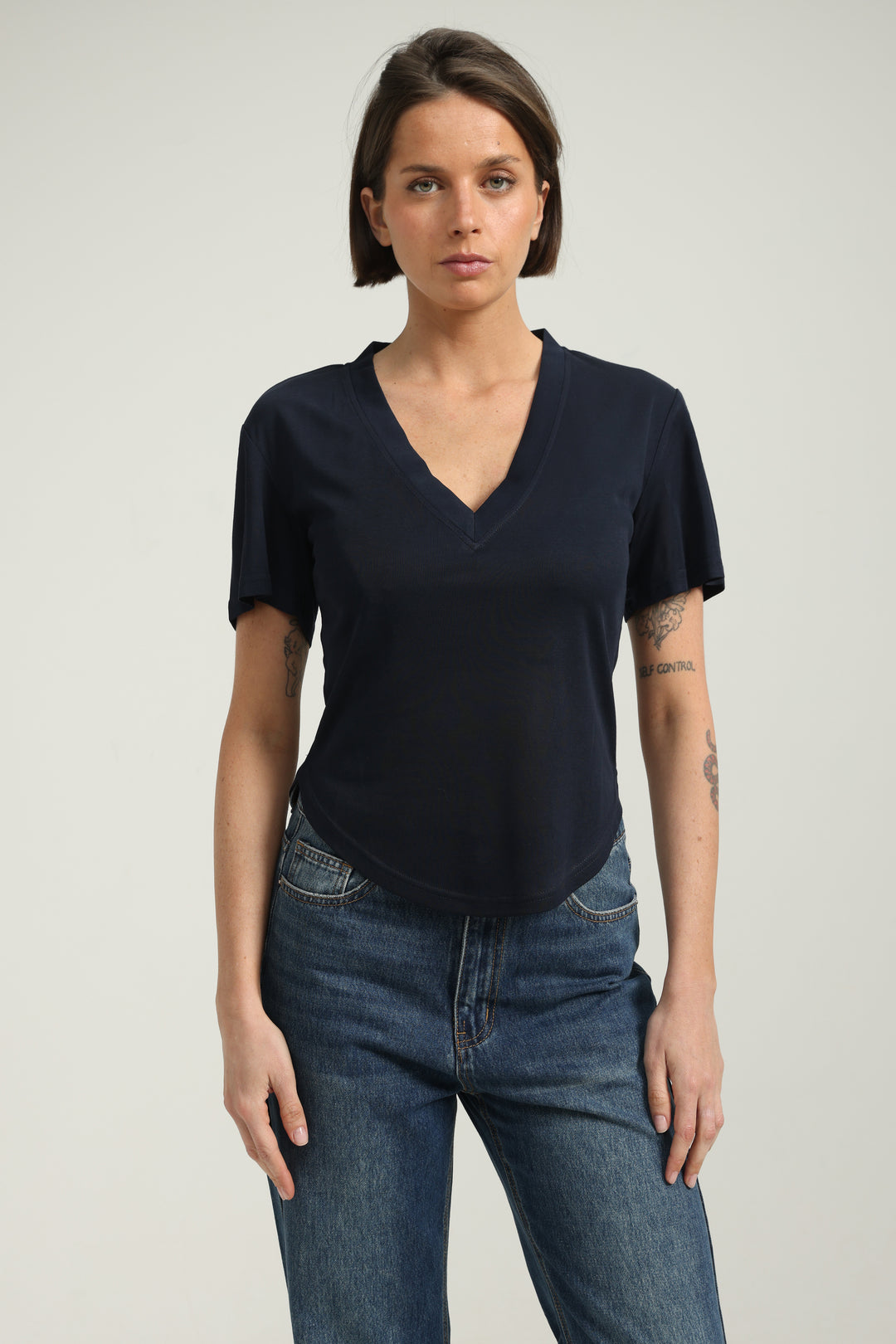 Clean23 Navy V T-Shirt