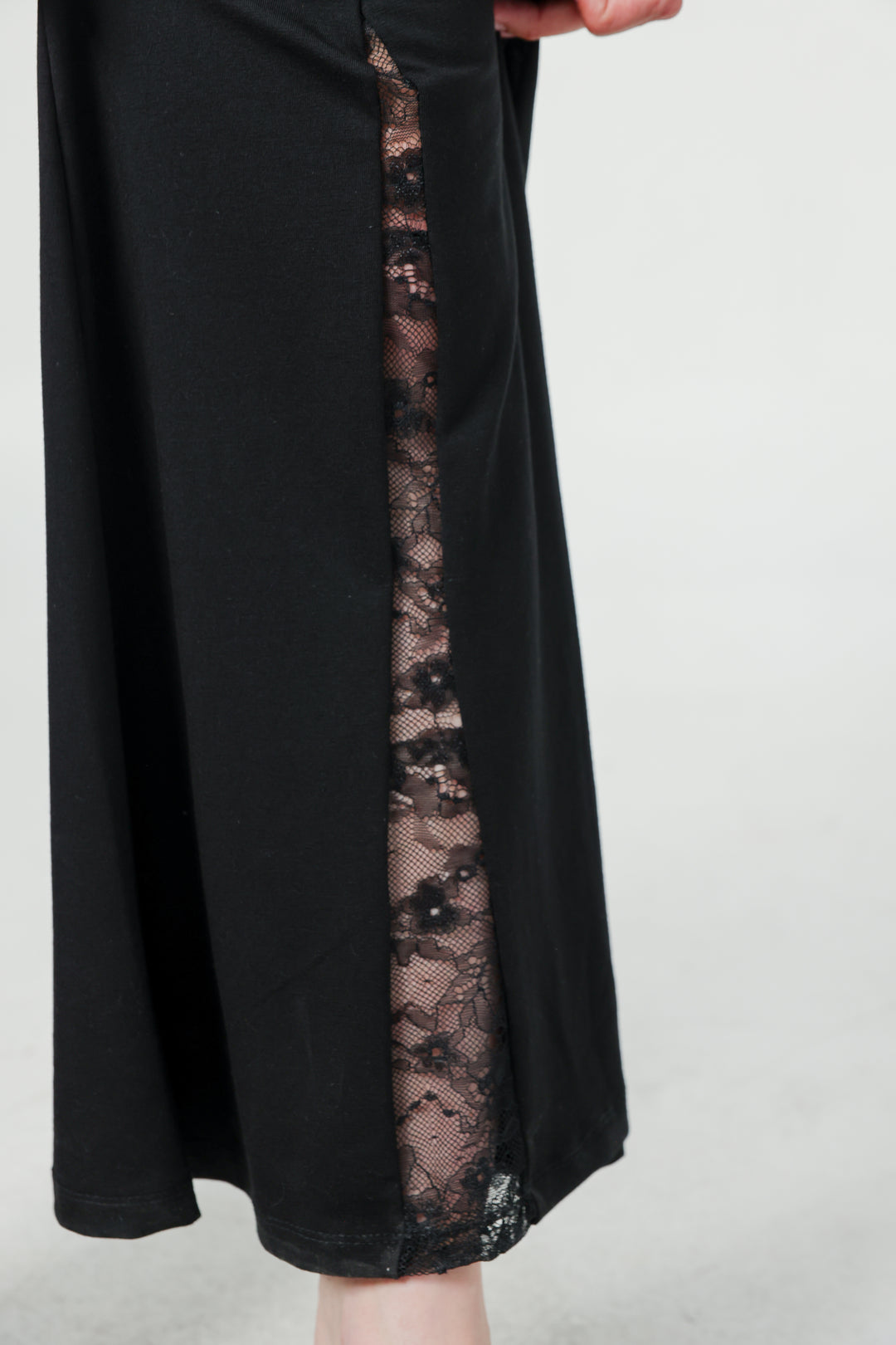 Lace Black Wide Leg Bottoms