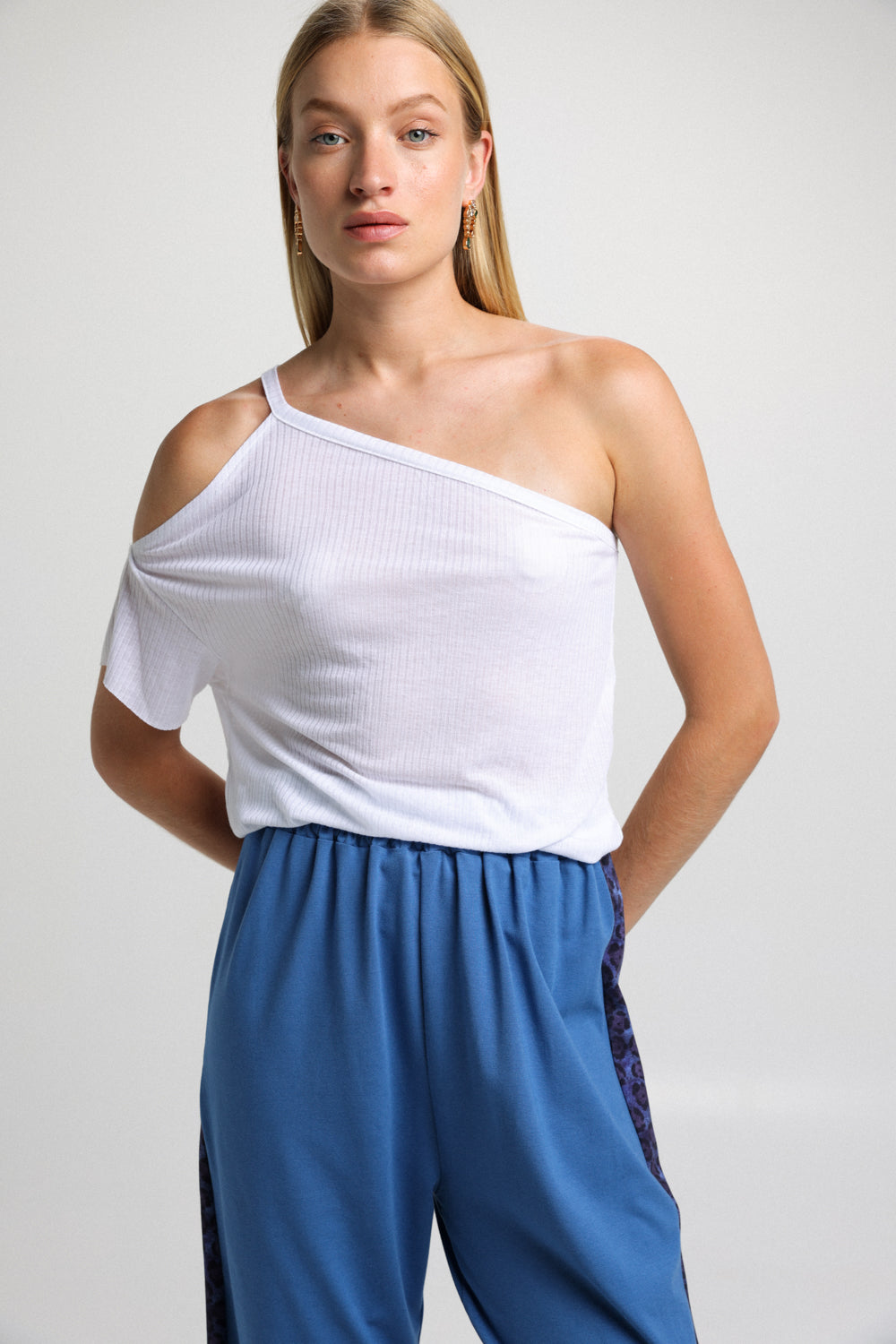Now White One Shoulder Top