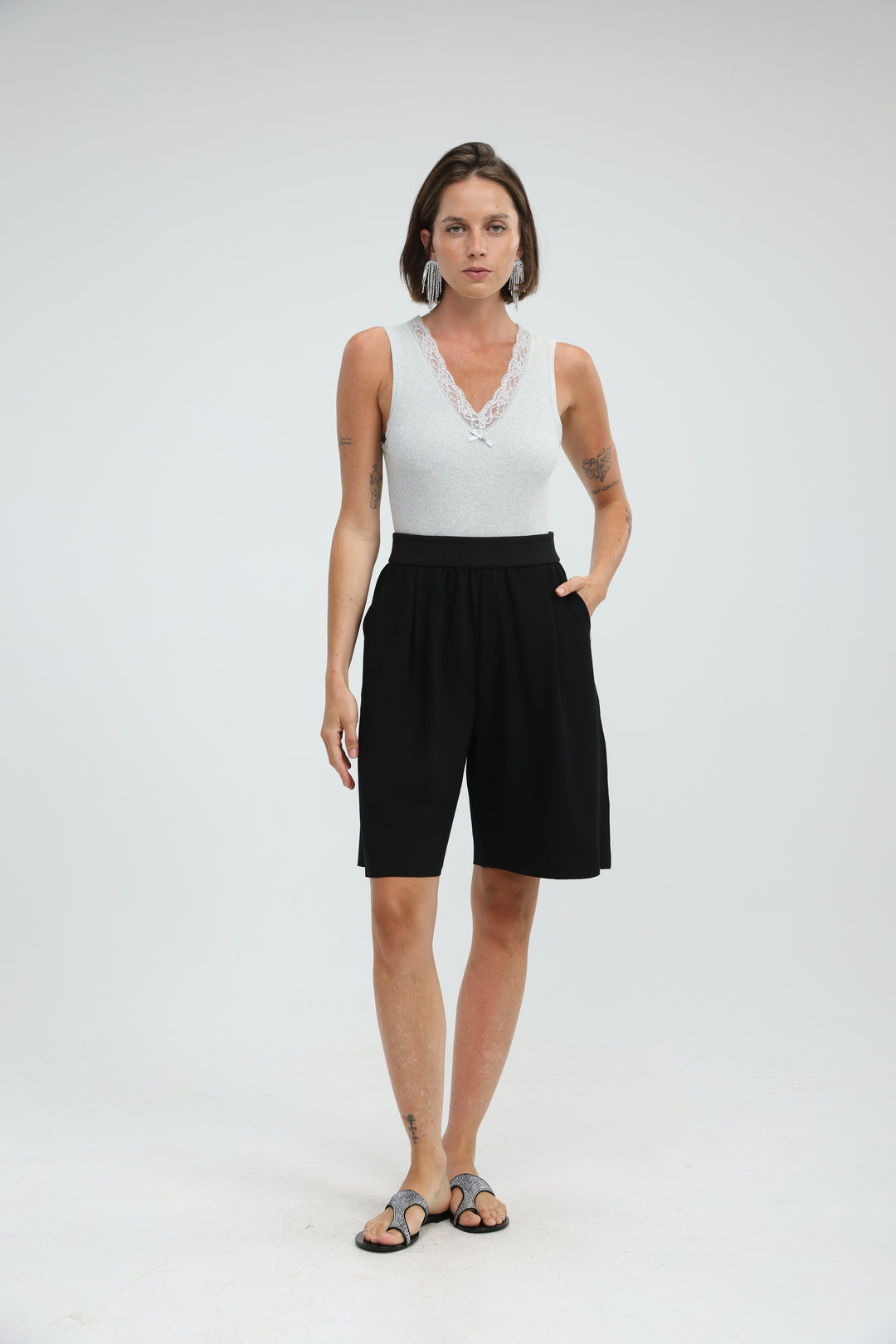 Foreign Black Bermuda Shorts
