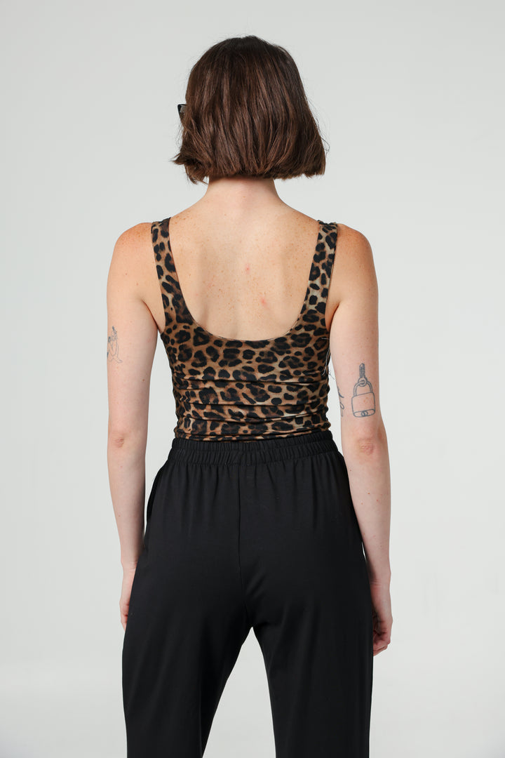 בגד גוף מנומר גב פתוח Fruit Leopard Bodysuit