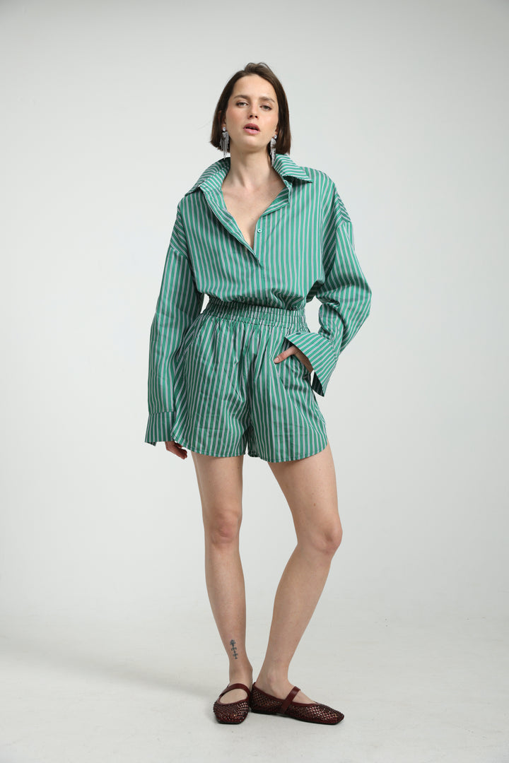 Buni's Green Striped Shorts