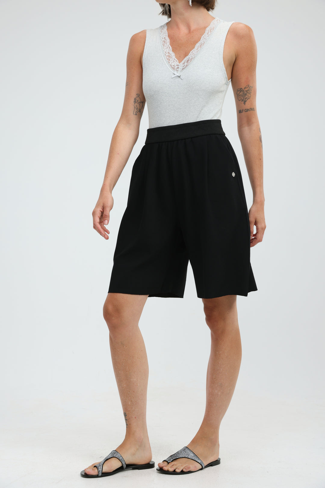 Foreign Black Bermuda Shorts