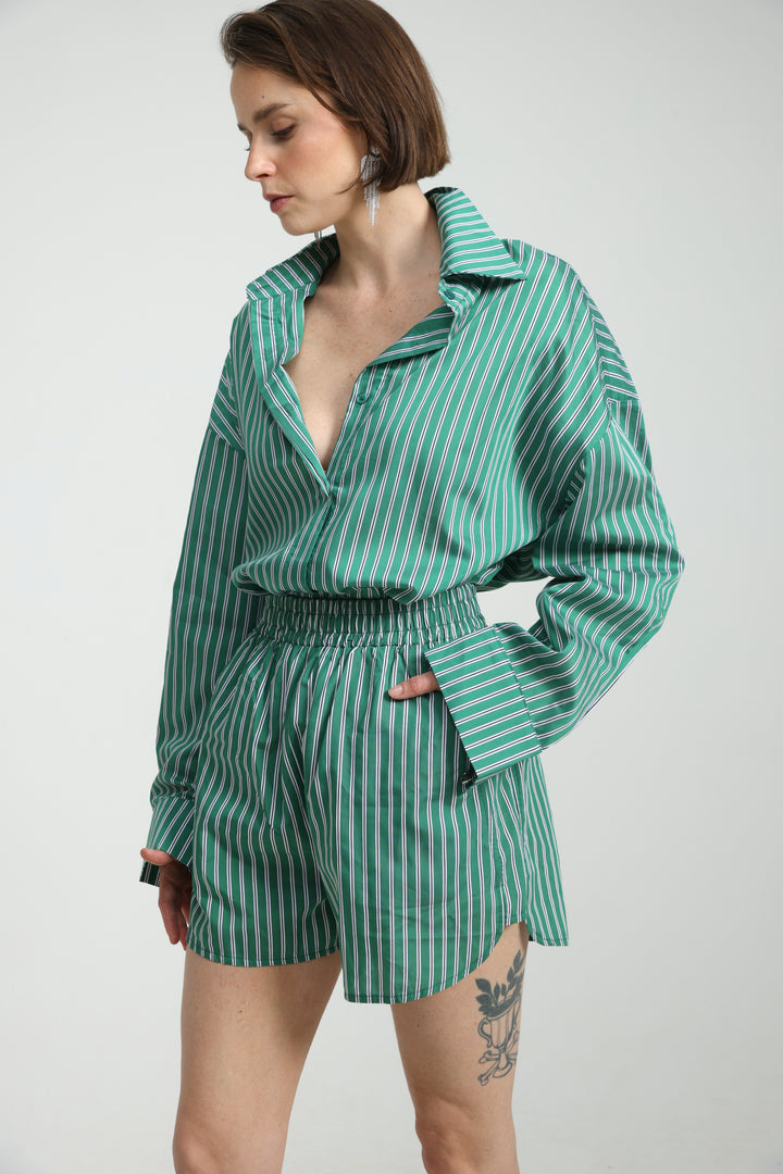 Buni's Green Striped Shorts
