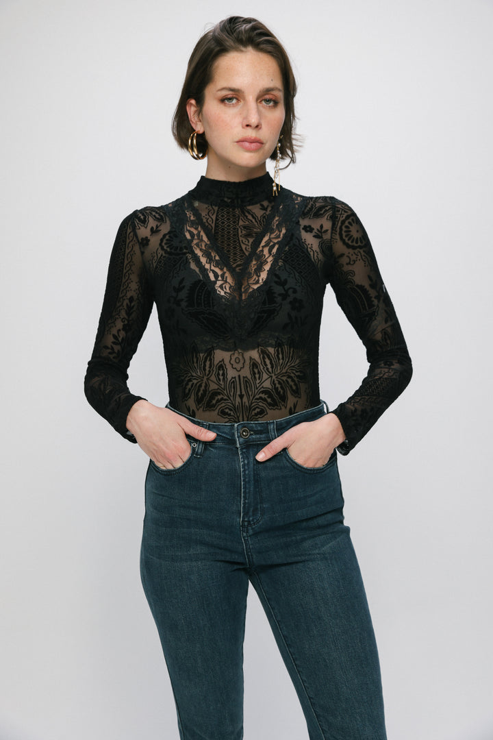 Claim Black Bodysuit
