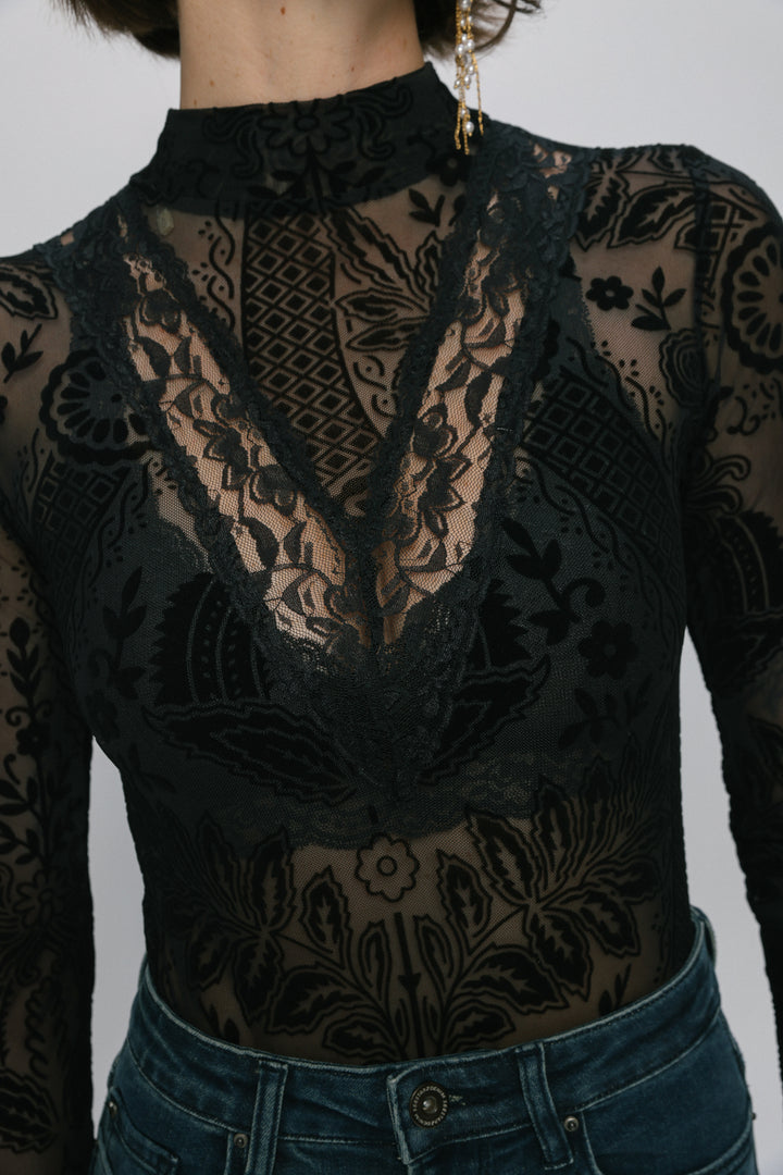 Claim Black Bodysuit