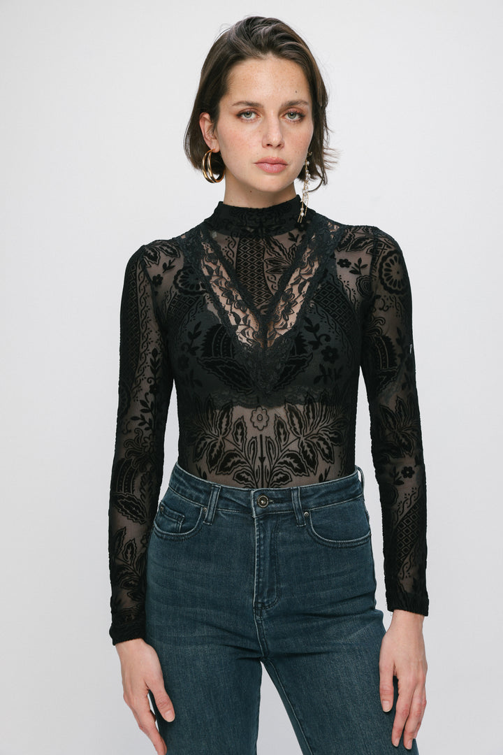 Claim Black Bodysuit