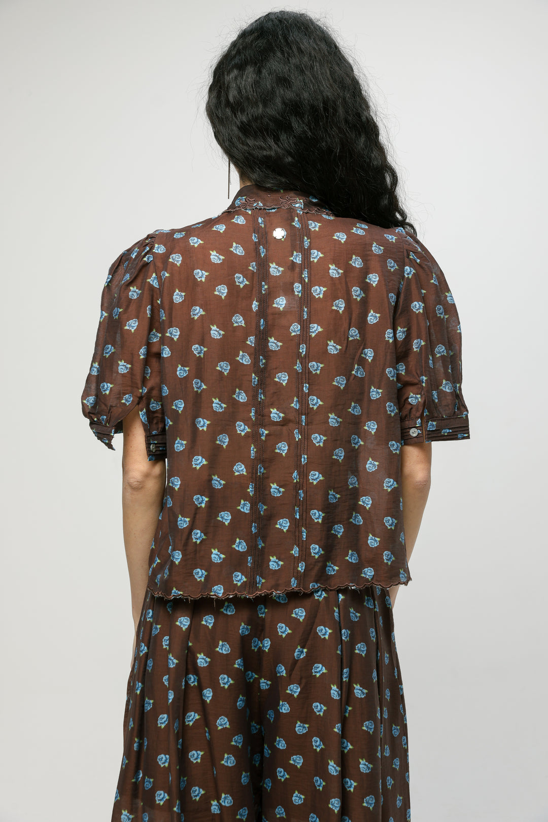 Brown Floral Blouse