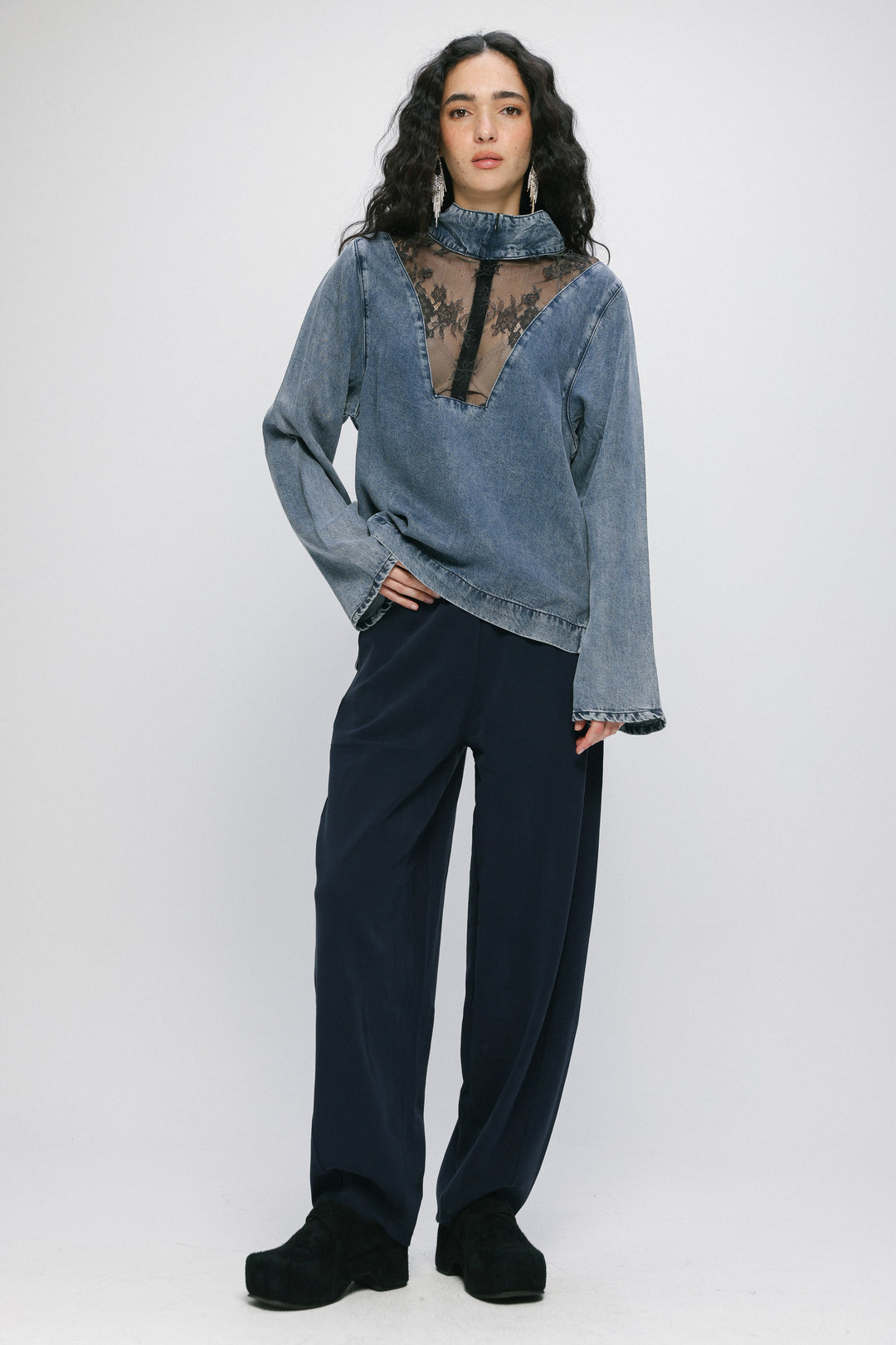 Relaxed Navy Bottoms
