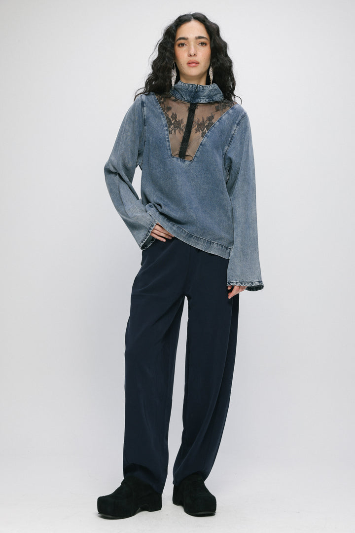 Relaxed Navy Bottoms