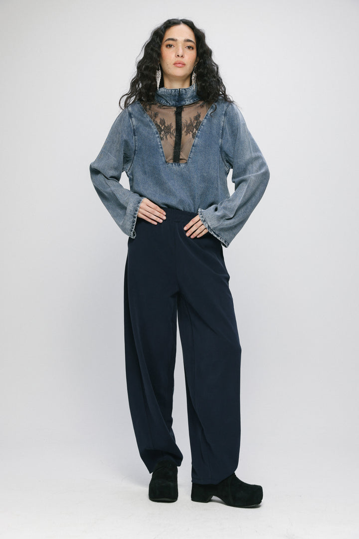 Relaxed Navy Bottoms