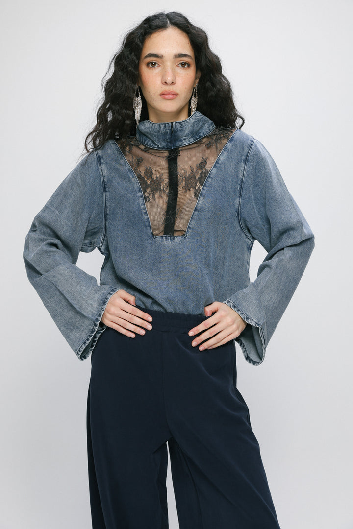 Adam Lace Light Denim Polo