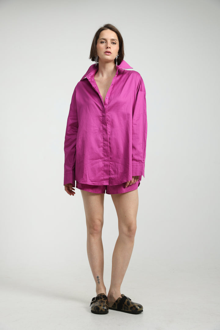 Hot Pink Buttoned Shirt