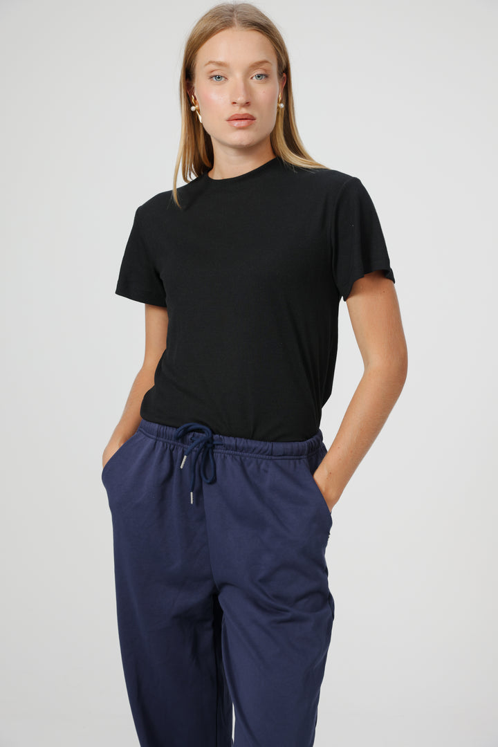 Clean02 Rib Black T-Shirt