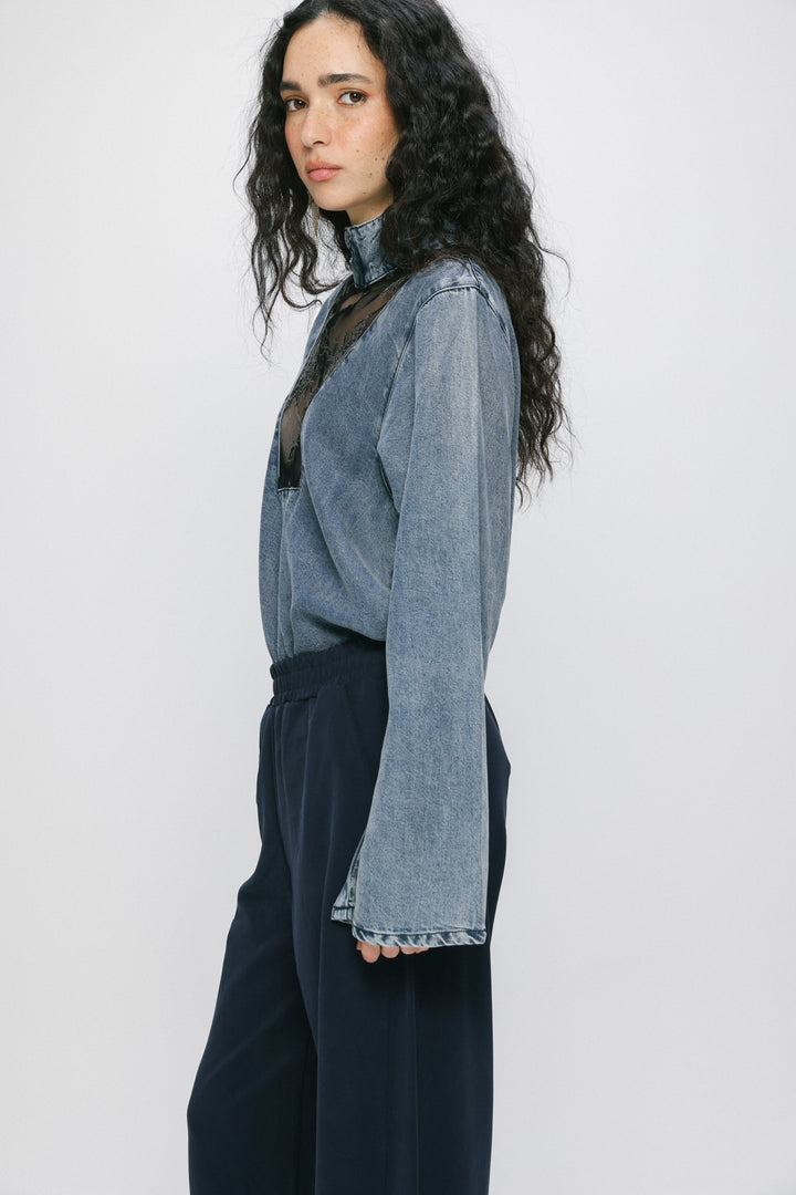 Adam Lace Light Denim Polo