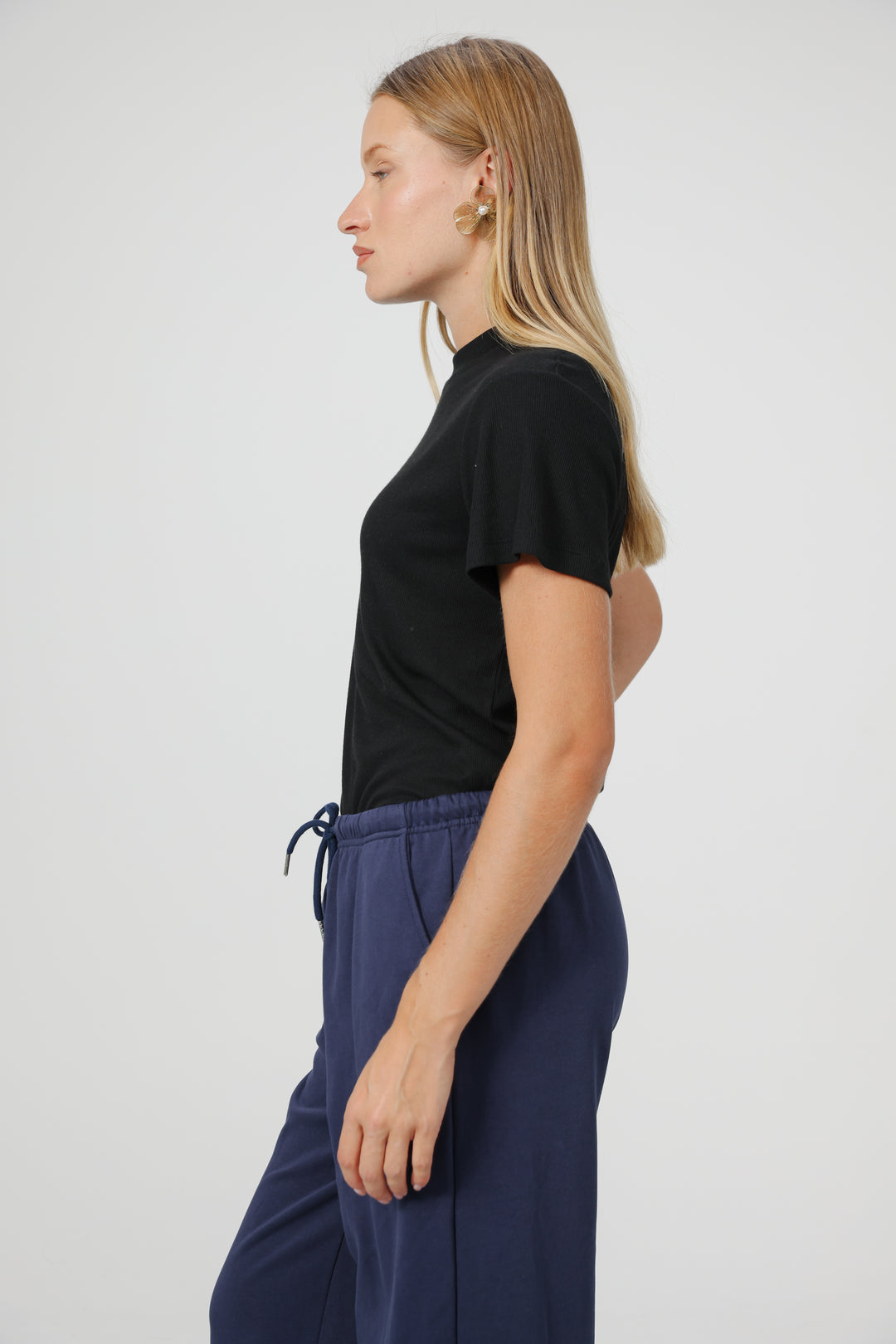 Clean02 Rib Black T-Shirt