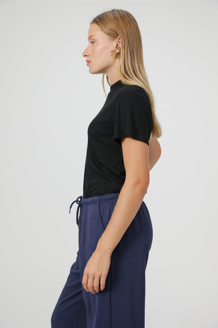 Clean02 Rib Black T-Shirt