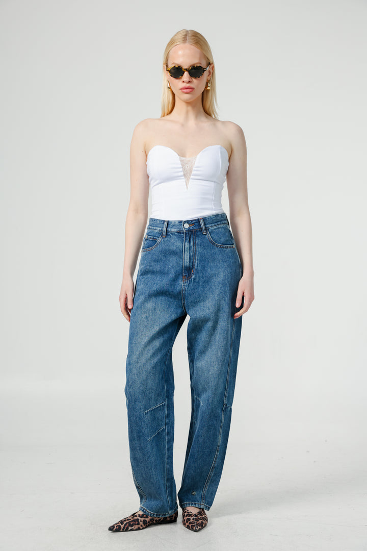 Gelato White Lace Strapless Top