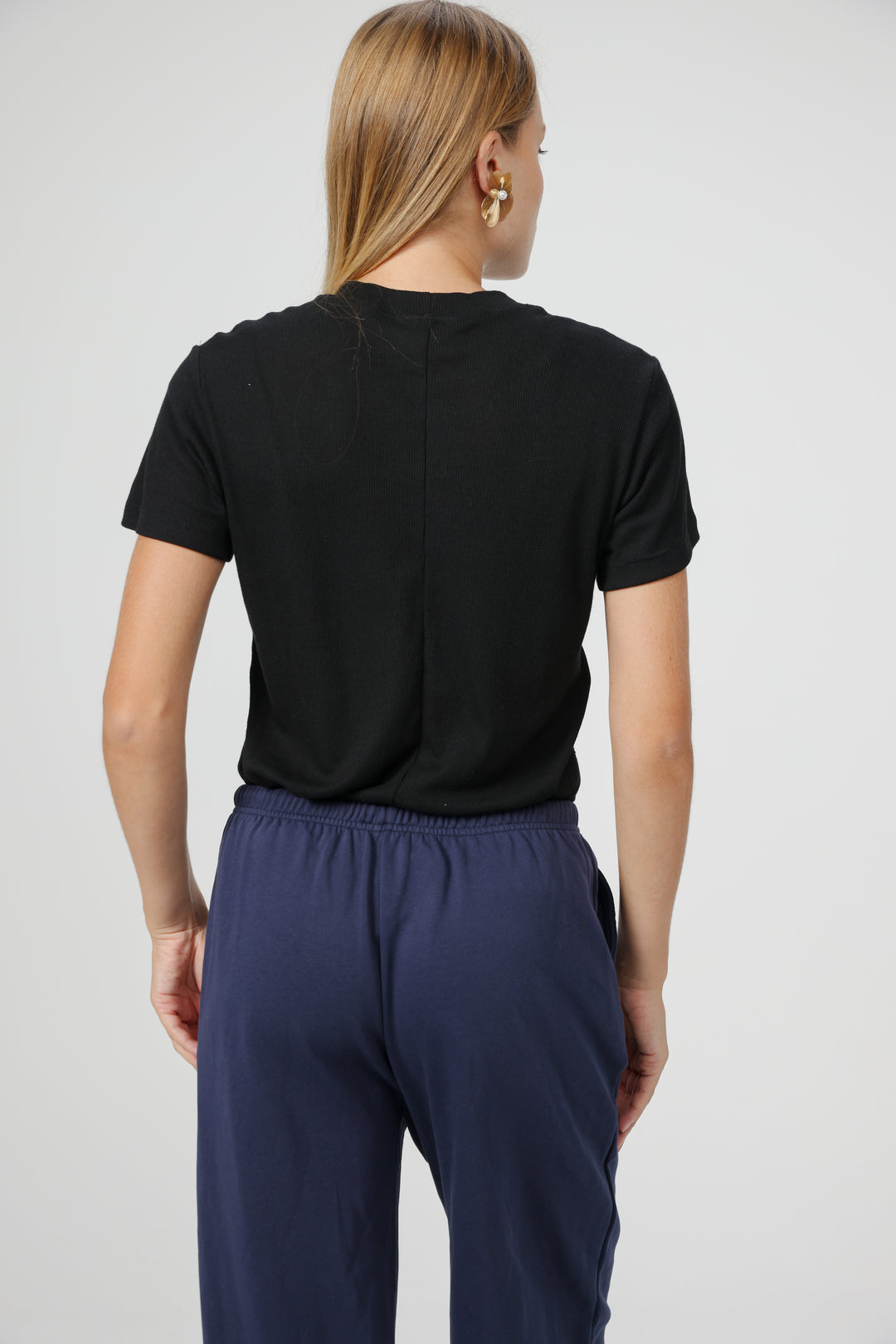 Clean02 Rib Black T-Shirt