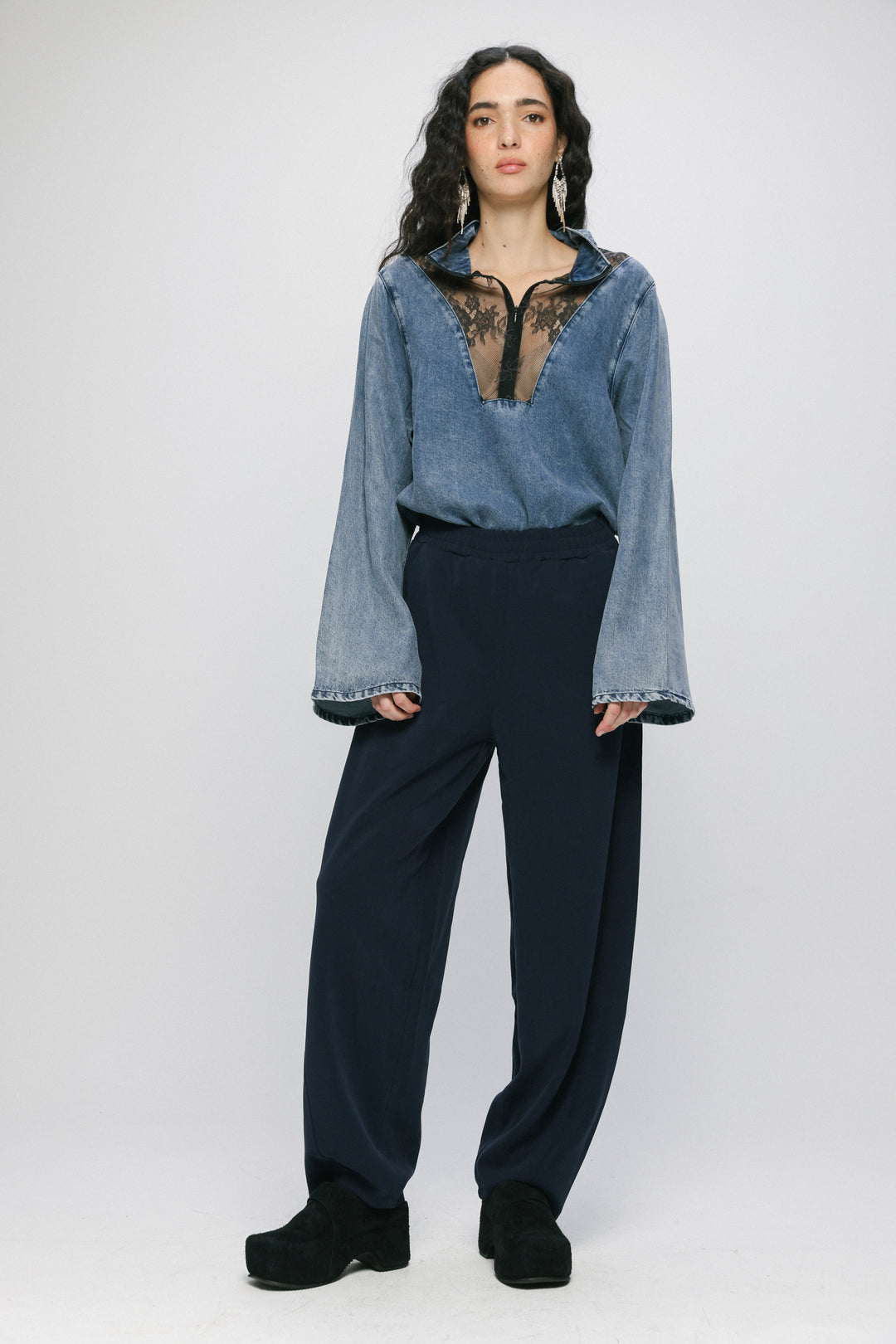 Relaxed Navy Bottoms