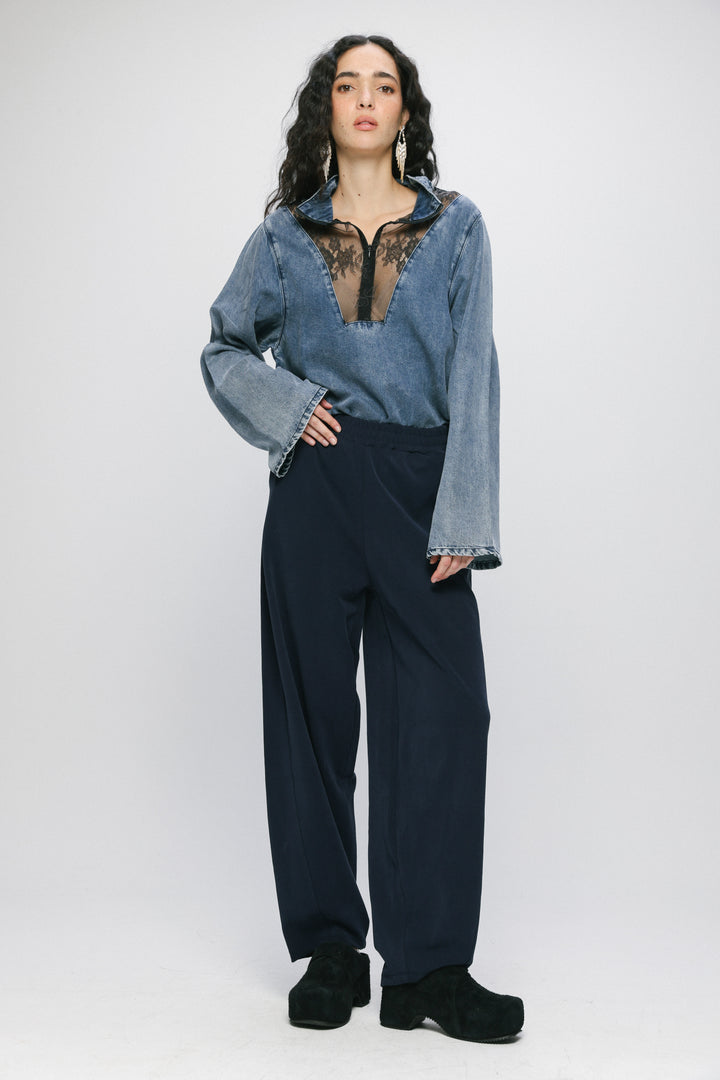 Relaxed Navy Bottoms