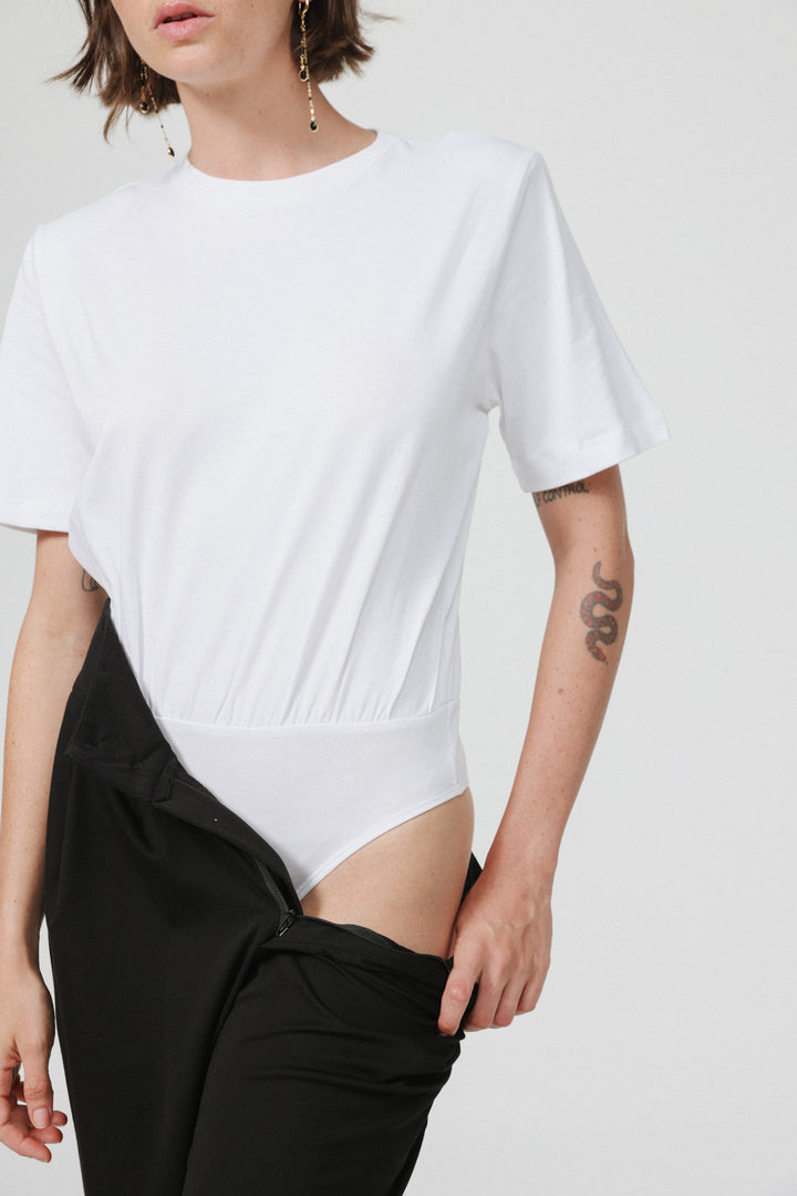 Desk White Padded Bodysuit