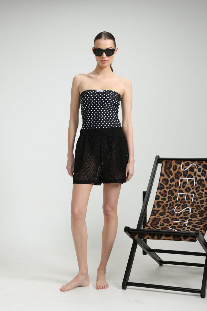 Lacy Black Shorts