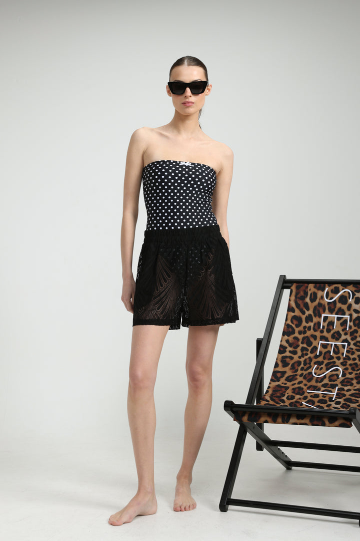 Lacy Black Shorts