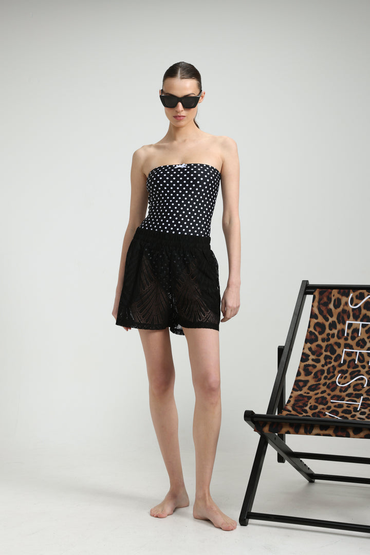Lacy Black Shorts