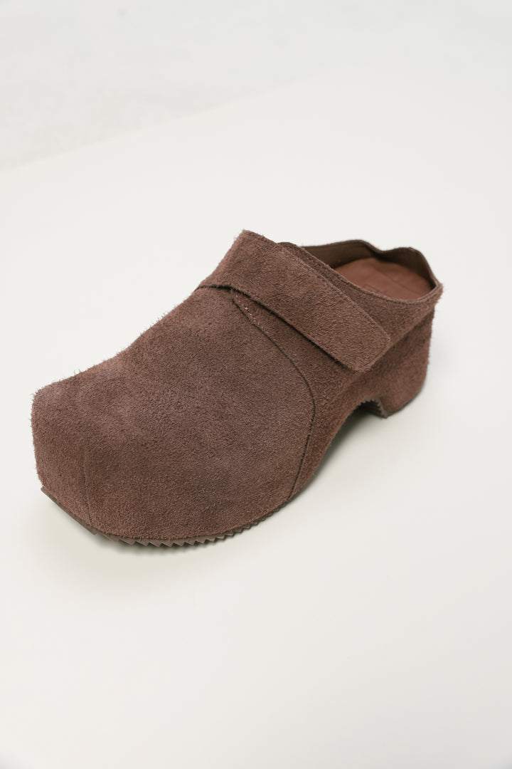 Mocha Textured Suede Clogs