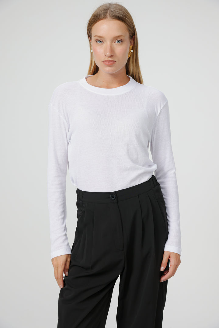 Clean03 Rib White Shirt