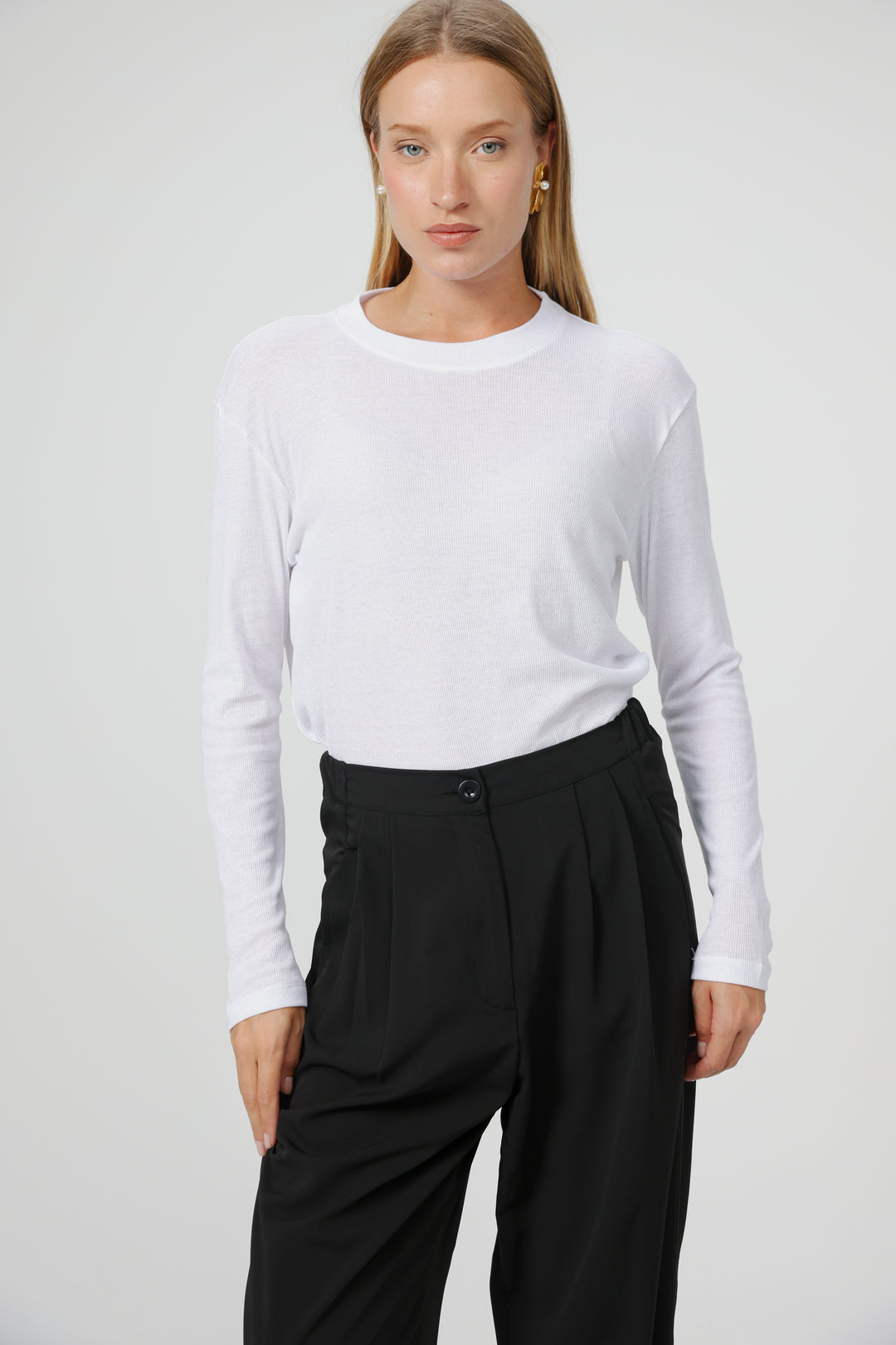 Clean03 Rib White Shirt