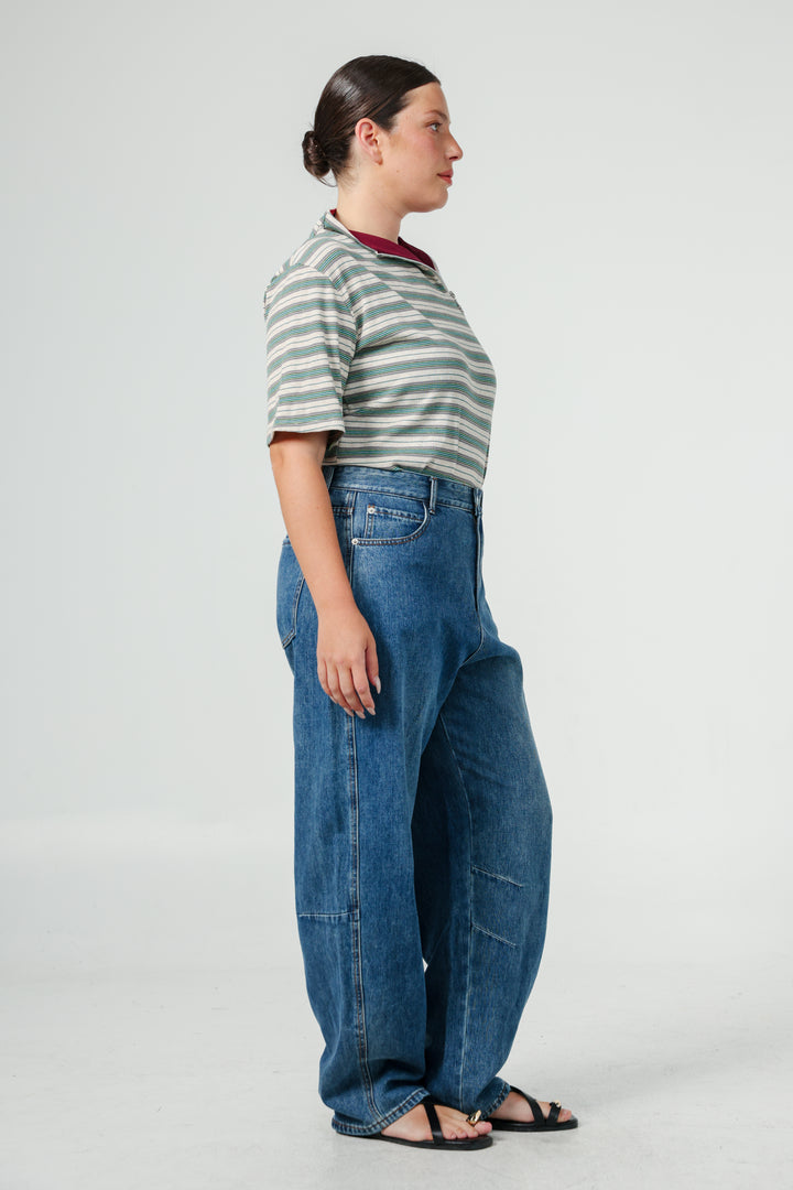 Asa Green Striped Polo
