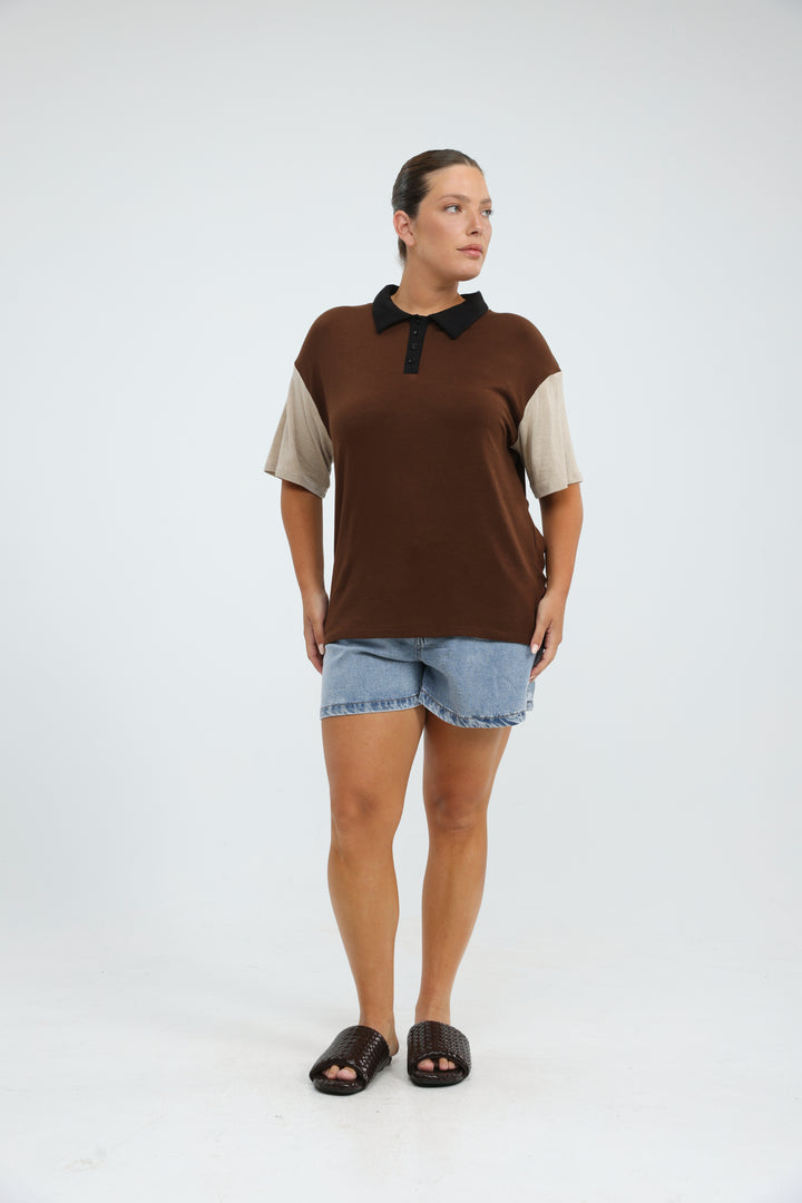 Friend Brown Polo T-Shirt