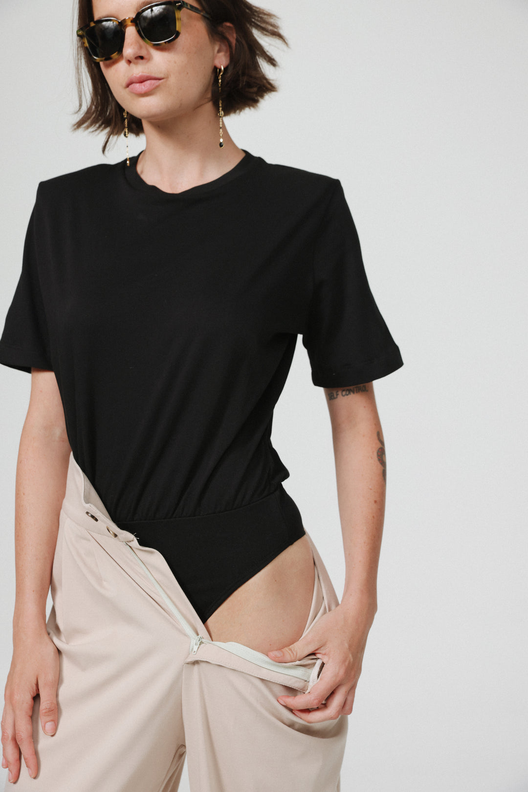 Desk Black Padded Bodysuit