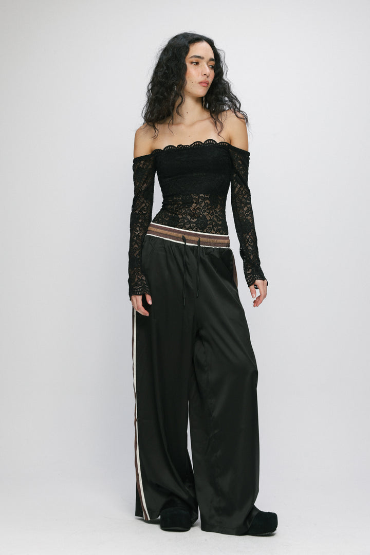 Noir Black Off Shoulder Bodysuit