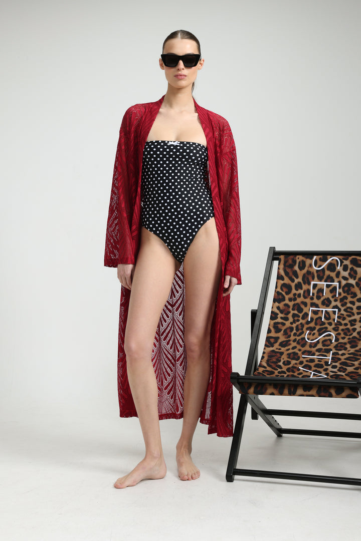 Lacy Wine Kimono