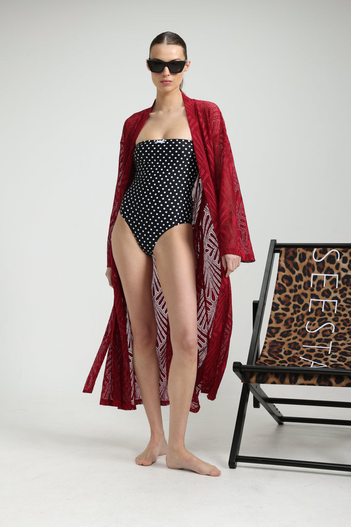 Lacy Wine Kimono