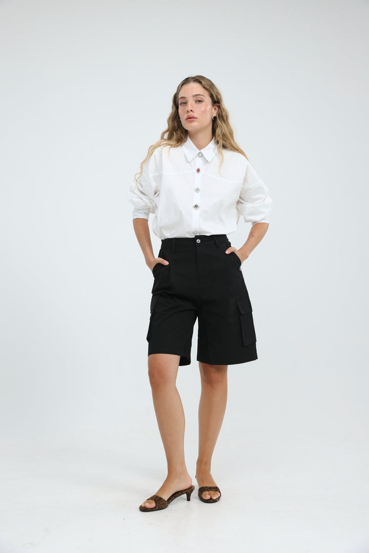 Milestone Black Cargo Shorts
