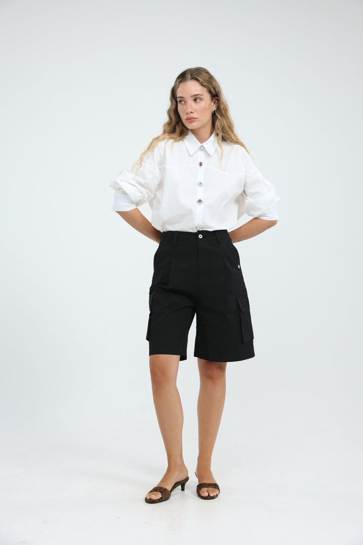 Milestone Black Cargo Shorts